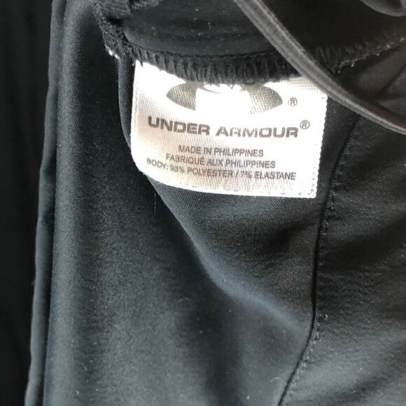 Under Armour Long Sleeve Black 1/4 Zip Pullover Jacket Sz L Side Zip Drawstring - Picture 3 of 4